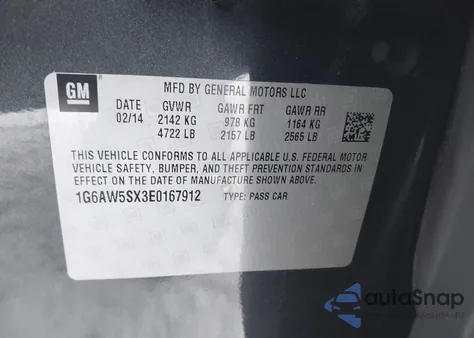 2014 Cadillac Cts Standard z USA, uszkodzony, nr VIN 1G6AW5SX3E0167912